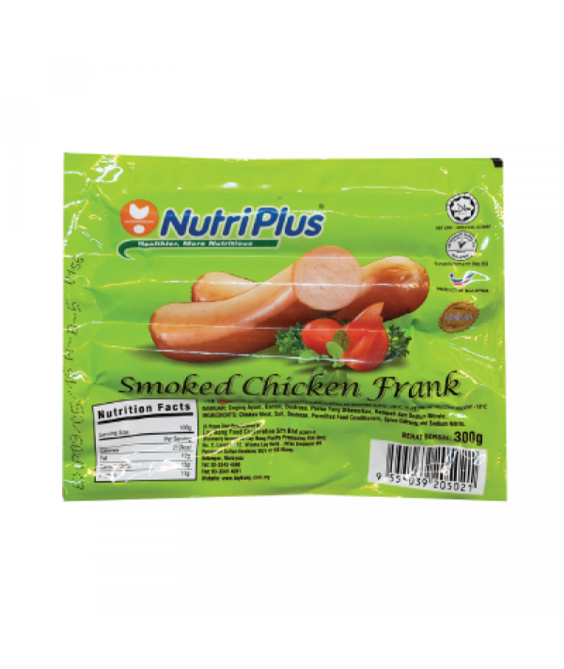 C002Nutriplus Smoked Chicken Frank 烟熏鸡肉香肠 [300g 6pcs]